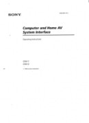 Sony CAV-1 Primary User Manual